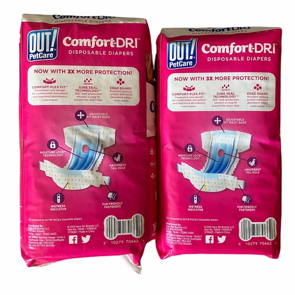 OUT! Pet Care Disposable Dog Diapers XS/S 16 Count - Picture 3 of 4